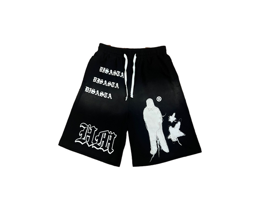 Black Washed Baggy Shorts